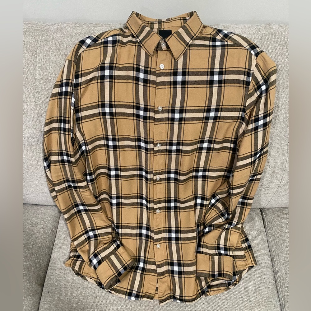H&M Plaid Button Down Shirt Sz M